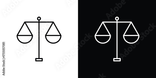 Scale icon in stroke versions. Graphic elements for web