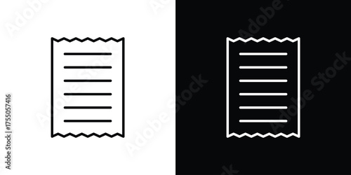 Receipt icon in stroke versions. Graphic elements for web