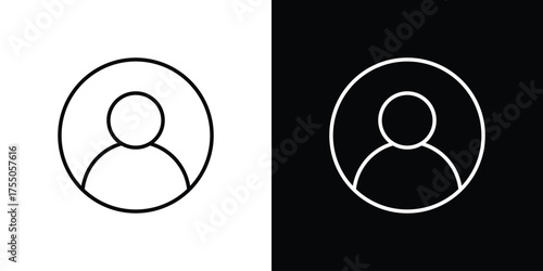 Profile icon in stroke versions. Graphic elements for web