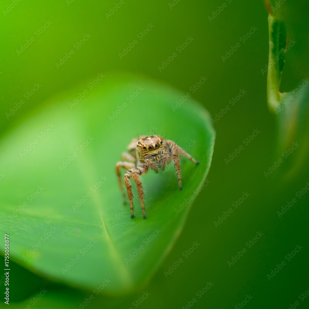Naklejka premium spider on a leaf