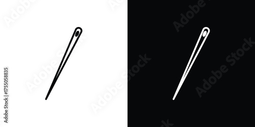 Needle icon in stroke versions. Graphic elements for web