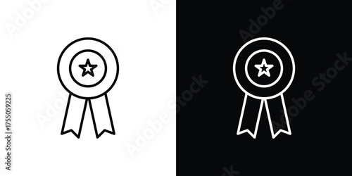 Medal icon in stroke versions. Graphic elements for web