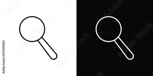 Loupe icon in stroke versions. Graphic elements for web