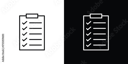List icon in stroke versions. Graphic elements for web