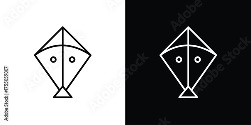 Kite icon in stroke versions. Graphic elements for web