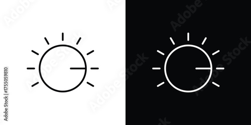Knob icon in stroke versions. Graphic elements for web