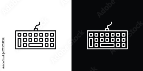Keyboard icon in stroke versions. Graphic elements for web