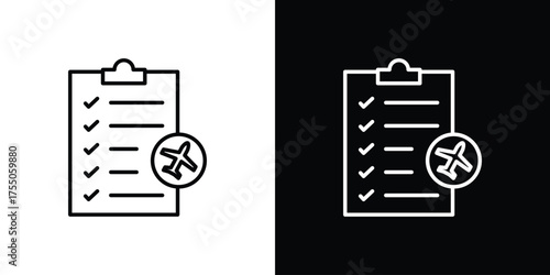 Itinerary icon in stroke versions. Graphic elements for web