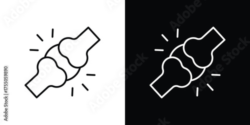 Joint icon in stroke versions. Graphic elements for web