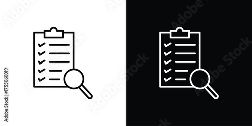 Inspection icon in stroke versions. Graphic elements for web