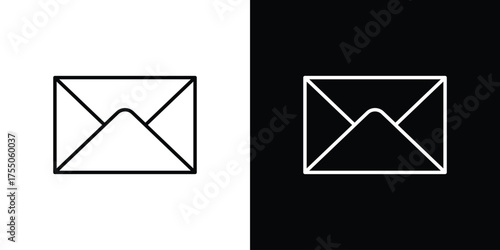 Inbox icon in stroke versions. Graphic elements for web