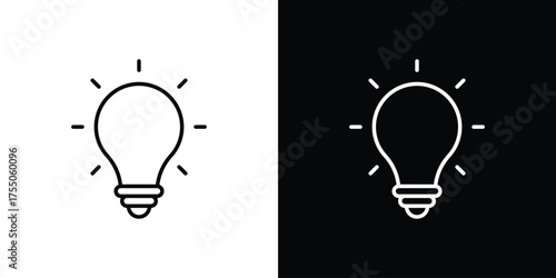 Idea icon in stroke versions. Graphic elements for web