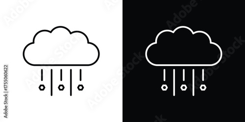 Hail icon in stroke versions. Graphic elements for web
