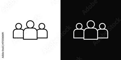 Group icon in stroke versions. Graphic elements for web