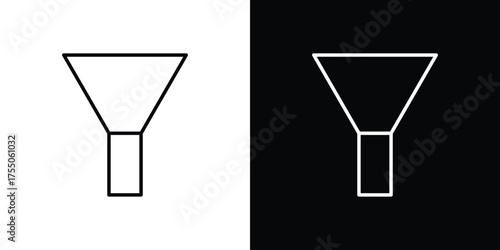 Funnel icon in stroke versions. Graphic elements for web
