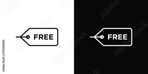 Free tag icon in stroke versions. Graphic elements for web