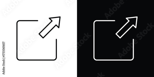 External link icon in stroke versions. Graphic elements for web