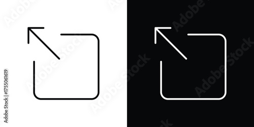 External link icon in stroke versions. Graphic elements for web