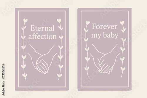 Eternal Affection Banners. Eternal affection. Two vertical A6 banners with safe margins, centered composition, no elements touching edges, minimal, lavender