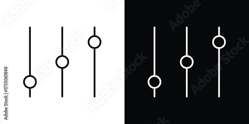 Equalizer icon in stroke versions. Graphic elements for web