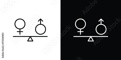 Equality icon in stroke versions. Graphic elements for web