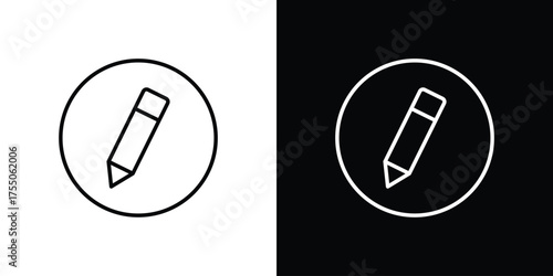 Edit button icon in stroke versions. Graphic elements for web