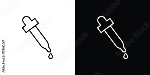 Dropper icon in stroke versions. Graphic elements for web