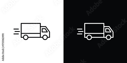Delivery icon in stroke versions. Graphic elements for web