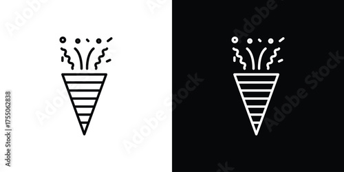 Confetti icon in stroke versions. Graphic elements for web