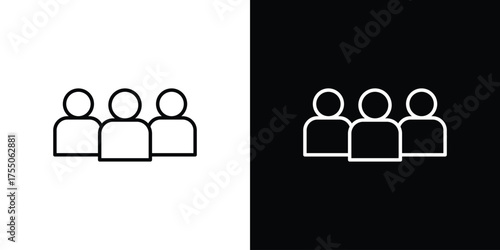 Community icon in stroke versions. Graphic elements for web