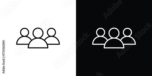 Community icon in stroke versions. Graphic elements for web