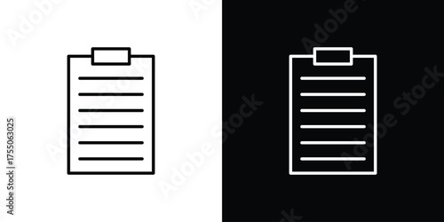 Clipboard icon in stroke versions. Graphic elements for web
