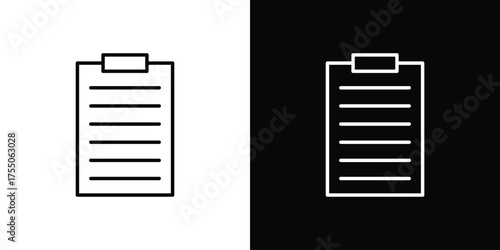 Clipboard icon in stroke versions. Graphic elements for web