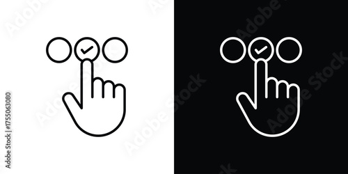 Choice icon in stroke versions. Graphic elements for web