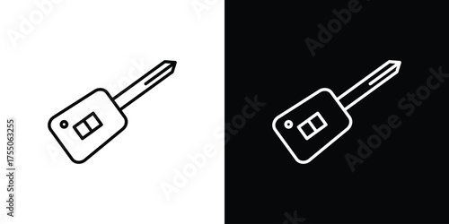 Car key icon in stroke versions. Graphic elements for web