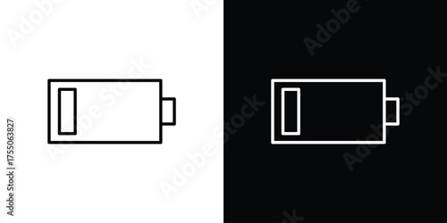 Battery icon in stroke versions. Graphic elements for web
