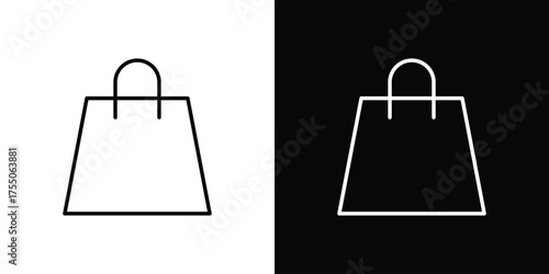 Bag icon in stroke versions. Graphic elements for web