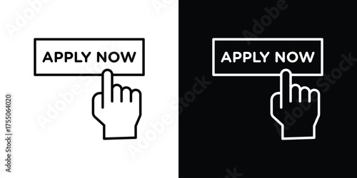 Apply icon in stroke versions. Graphic elements for web