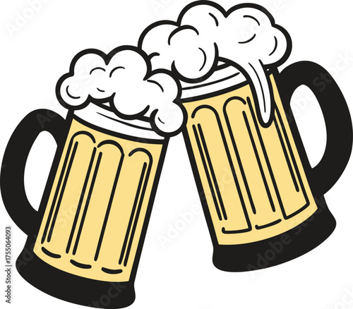 Beer mug silhouette Vector isolated on white background