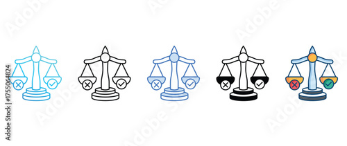 Morality icon set multiple style collection