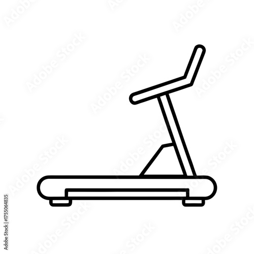 Outline drawing of a treadmill machine on transparent background