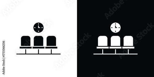 Waiting Room icon. filled flat sign concept and web design