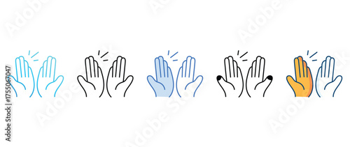 High Five icon set multiple style collection