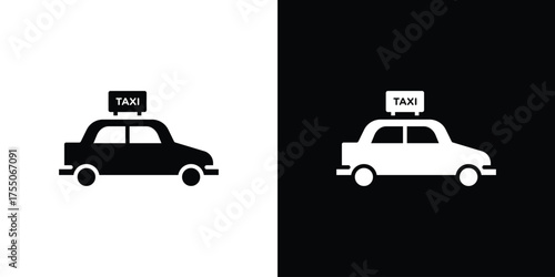 Taxi icon. filled flat sign concept and web design