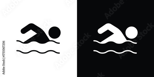Swimming icon. filled flat sign concept and web design