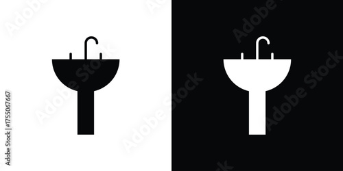 Sink icon. filled flat sign concept and web design