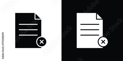 Remove document icon. filled flat sign concept and web design