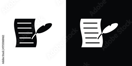 Quill icon. filled flat sign concept and web design