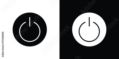 Power button icon. filled flat sign concept and web design