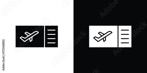 Plane Ticket icon. filled flat sign concept and web design
